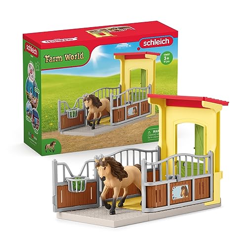 Schleich Box Con Stallone Pony Islandese Farm World Playset, Multicolore, 42609