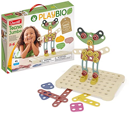 Quercetti Xqu-86165 Play Bio Jumbo Techno Construction, Multicoloured