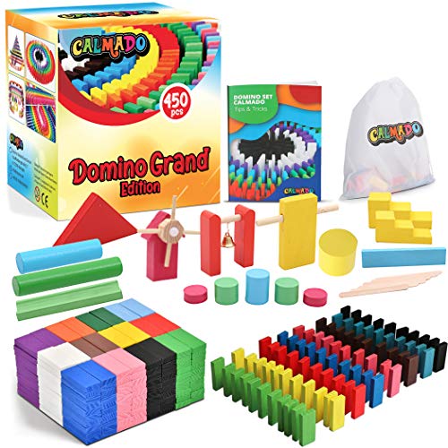 Calmado - 450Pz Tasselli Del Domino / Domino In Legno Set "Domino Grand Edizione" + Borsa + Istruzioni + Accessori