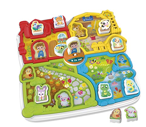 Clementoni Gioco Elettronico Bambini 1 Anno, Playset Animali Interattivo Con Filastrocche, Fattoria Parlante Bilingue Italiano/Inglese, Multicolore, 1