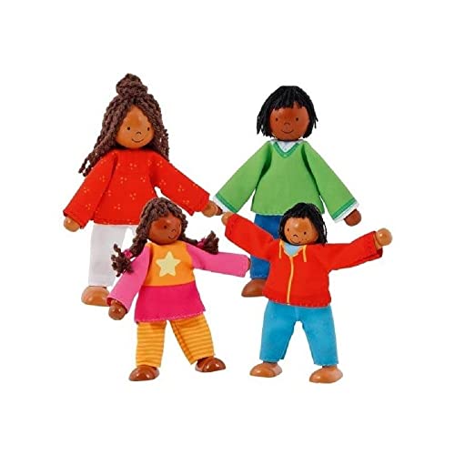 Goki- Famiglia Di Colori Flessibili Bambole Neonato, Multicolore, 51495