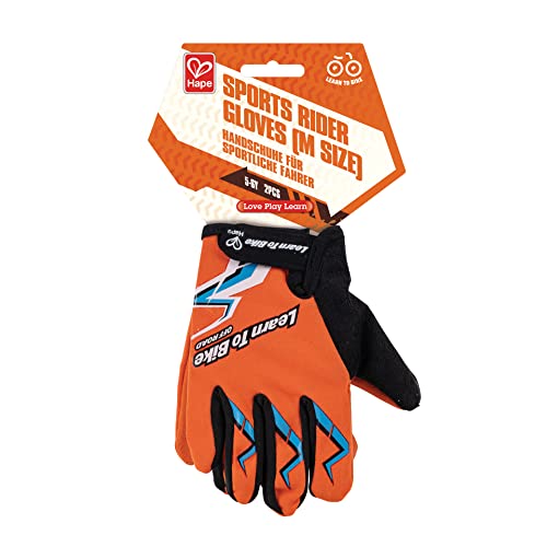 Hape - Guanti Da Motocross, Bici E Balance Bike Con Cinturino Regolabile E Chiusura A Strappo Per Bambini Taglia M (5-6 Anni)