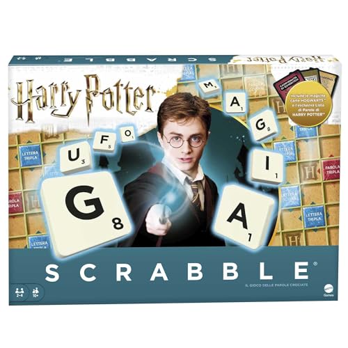 Mattel Games Scrabble Edizione Speciale Harry Potter, Gioco Da Tavola Delle Parole Crociate Giocattolo Per Bambini 10+ Anni, Gmy41 + Personaggio Hermi
