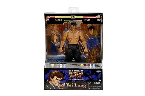 Jada - Street Fighter Ii Fei - Long, 253252027, 8 Anni, Cm 15, Personaggio Articolato In 25 Punto, Culture Pop, Mani E Testa Intercambiabili, Accessor