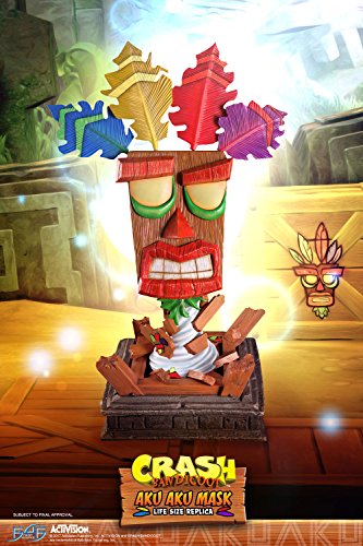 First 4 Figures Crash Bandicoot Life-Size Replica Aku Aku Mask 65 Cm Replicas, Multicolore