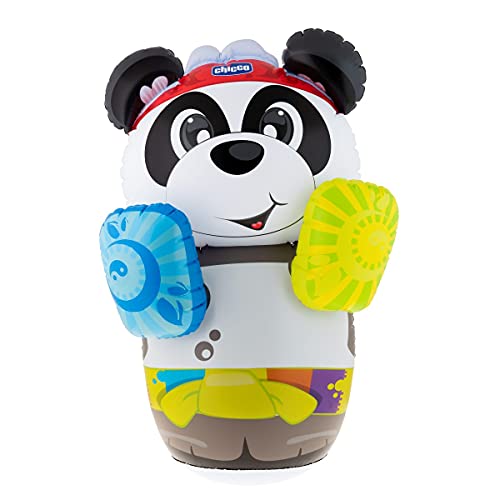 Chicco Panda Boxing Coach, Sacco Da Boxe Bambini Gonfiabile Elettronico Con Suoni Divertenti, Base Da Riempire Con Acqua Per Mantenerlo Sempre In Equi