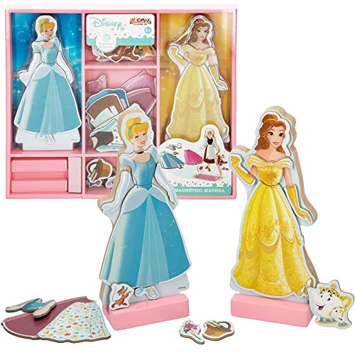 Juego Magnetico Madera Vestidos Princesas Disney