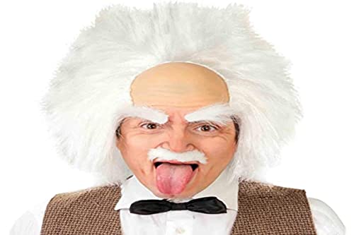 Guirca 4877 - Parrucca Da Scienziato Pazzo, Einstein Per Adulti, Bianco, Taglia Unica