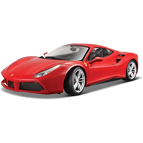 Bburago Ferrari 458 Italia Modellino, Scala 1:24, Colori Assortiti: Rosso/Giallo, 18-26003