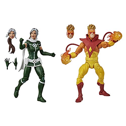 Marvel Hasbro Legends E9293 Series Legends Series-Rogue E Pyro (Action Figures 15 Cm Da Collezione, Design Eccezionale E 6 Accessori, Serie X-Men)