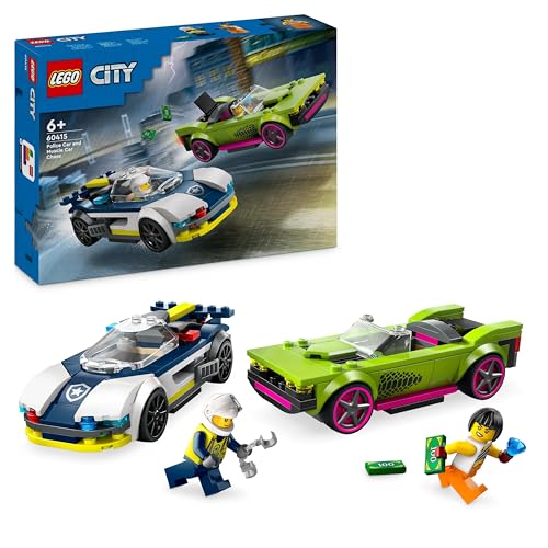 Lego City Inseguimento Della Macchina Da Corsa, Set Con 2 Modellini Di Auto Da Costruire Della Polizia, Giocattolo Per Bambini E Bambine Da 6 Anni In