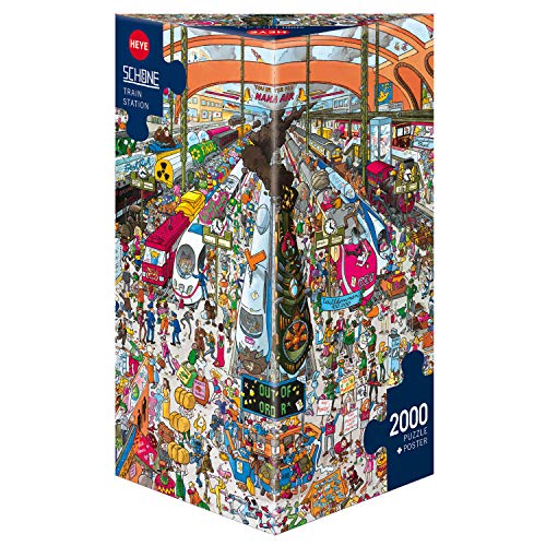Heye- Puzzle Stazione Ferroviaria, 2000 Pezzi, Multicolore, 29730