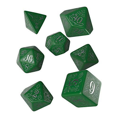 Q Workshop Pathfinder Kingmaker Rpg Ornamented Dice Set 7 Polyhedral Pieces, Multicolore