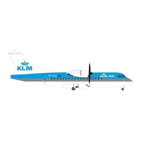 Herpa Aeromodello Klm Exel Atr-42-300 Ph-Xle, Scala 1:200 - Modello Di Aereo, Modello Di Aereo Da Collezione, Miniatura Deco, Aeroplano In Metallo Sen