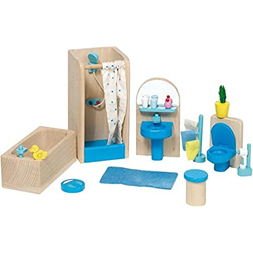 Goki 51903 - Mobili Per Casa Delle Bambole, Bagno, 17 Pezzi