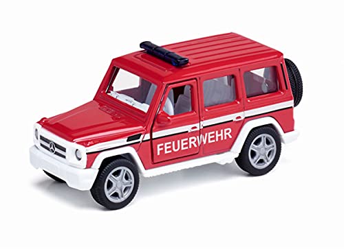 Siku 2306, Mercedes-Amg G65 All-Terrain Fire Command Car, 1:50, Metal/Plastic, Red, Incl. Trailer Hitch, Functional Doors, Changeable Wheels