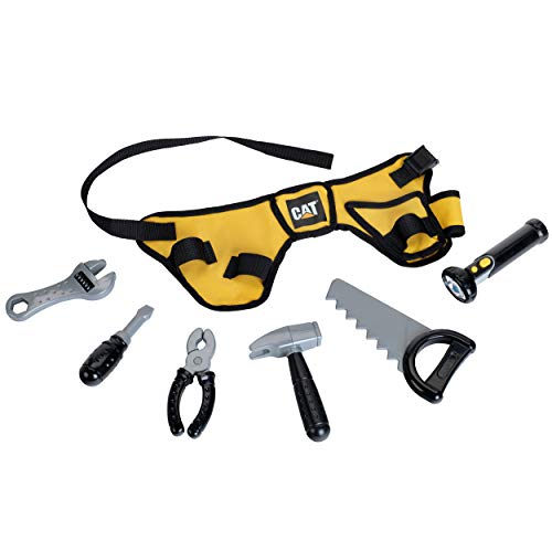 Theo Klein 3222 Cat® Cintura Per Utensili, Con Utensili Robusti, Quali Martello, Pinza E Molti Altri, Torcia Tascabile A Batteria, Dimensioni: 76 Cm X