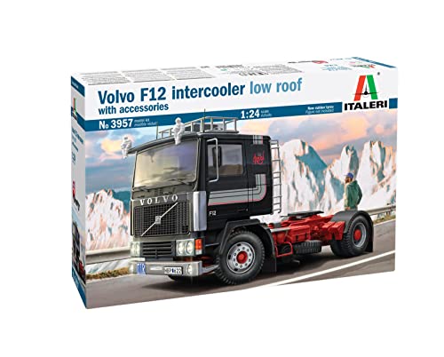 Italeri-3957 Volvo F12 Intercooler Low Roof With Accessories, Scala 1:24, Model Kit, Modello In Plastica Da Montare, Modellismo, Multicolore, It3957
