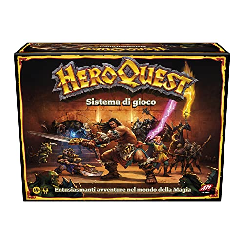 Avalon Hill, Heroquest, Gioco Da Tavolo Per Adulti Di Avventura Fantasy In Stile Dungeon Crawler, Con Oltre 65 Miniature, Dai 14 Anni In Su, Per 2-5 G