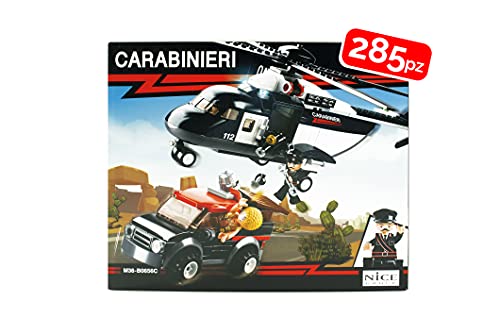 Nice Group Mattoncini Carabinieri Elicottero 285 Pezzi-M38-B0656 Nice Mattoncini Police Costruzioni, Multicolore, B0656