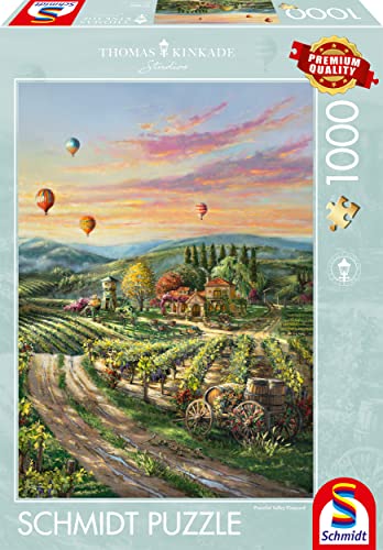 Schmidt Spiele 57366 Thomas Kinkade, Peaceful Valley Vineyard, Puzzle Da 1000 Pezzi, One Size