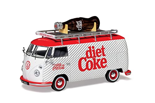 Corgi Cc02747 Diet Coke Volkswagen Type 2 (T1) - Campervan Con Pannello Diviso, Bottiglia Di Coca Cola Gigante - Collezione Corgi Coca-Cola Modello Pr