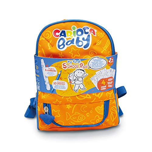 Carioca Zaino Baby | Zaino Impermeabile Per Asilo Con Materiale Scolastico Per Colorare, Zainetto Bambina E Bambino Dai 24 Mesi Con Matite Colorate, P