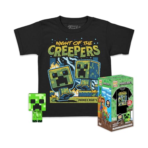 Funko Pocket Pop! & Tee: Minecraft - Blue Creeper - Extra Large - (Xl) - T-Shirt, Maglietta - Vestiti Con Minifigure In Vinile Da Collezione - Idea Re