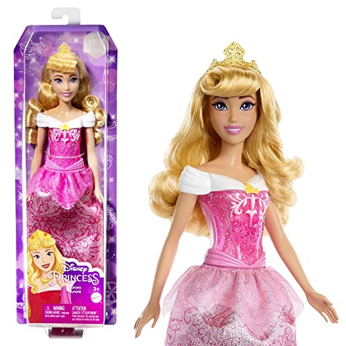 Mattel Disney Princess - Aurora Bambola Con Capi E Accessori Scintillanti Ispirati Al Film, Giocattolo Per Bambini, 3+ Anni, Hlw09