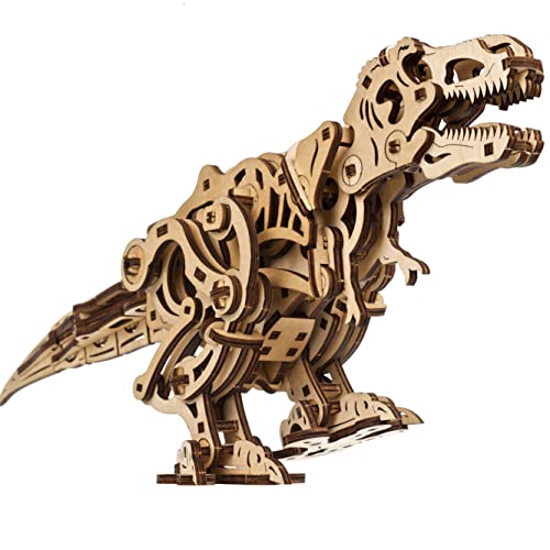 Ugears Tirannosauro Rex - Puzzle 3D In Legno Kit Modellismo Da Costruire - Set Di Puzzle 3D Dinosaurio Educativo - T-Rex Modellini In Legno Da Costrui