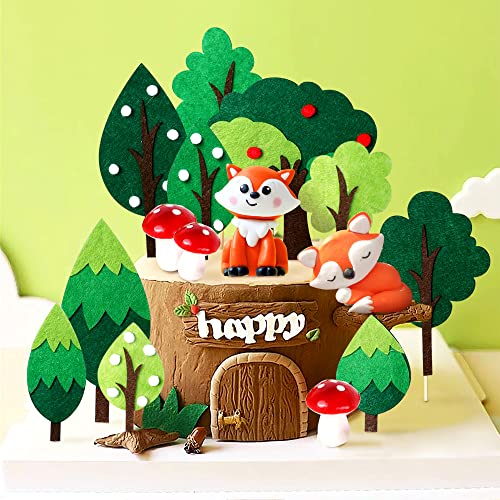 Jevenis Decorazione Torta Tema Animali Della Foresta Cupcake Topper, Per Compleanno