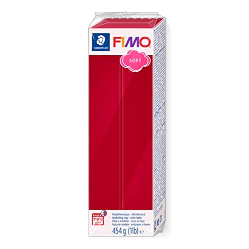 Staedtler- Pasta Da Modellare, Colore Rosso Ciliegia, Standard, 8021-26
