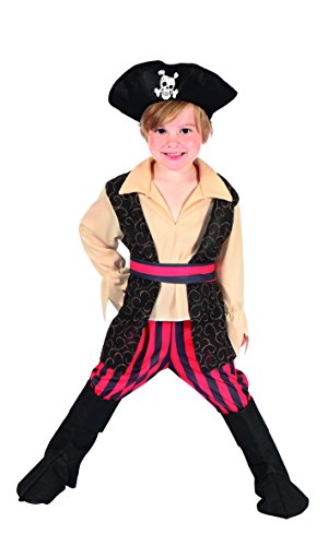 Boland- Pirata Rocco Costume Bambino, Nero/Beige/Rosso, 3-4 Anni, 82238