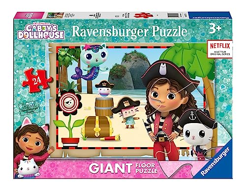 Ravensburger - Puzzle Gabby'S Dollhouse B, Collezione 24 Giant Pavimento, 24 Pezzi, Età Raccomandata 3+ Anni