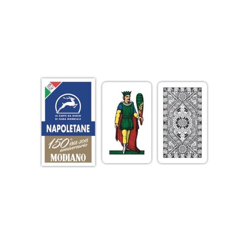 Modiano-Le Carte Da Gioco Napoletane Del 150° Anniversario, Colore Blu, 300081