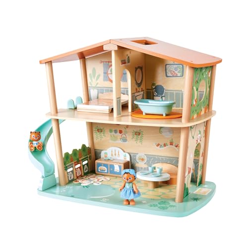 Hape Green Planet Explorers - Casa Nella Giungla Delle Tigri - Casa A 2 Piani In Legno Con Accessori E Personaggi Per Gioco Di Ruolo Bambini Dai 3 Ann