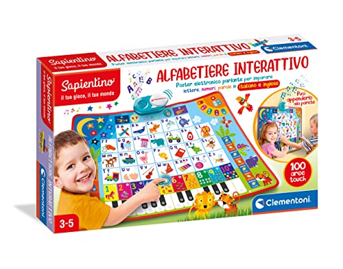 Clementoni- Sapientino-A Scuola Nella Giungla-Poster Interattivo Parlante, Centro Attività (Versione In Italiano), Gioco Educativo Elettronico Bambini