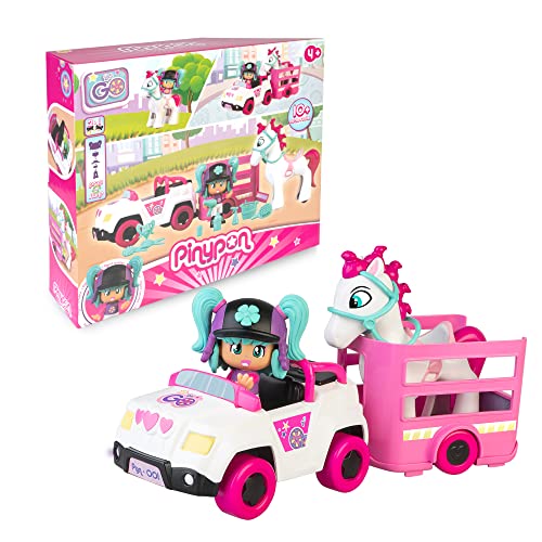 Pinypon Let'S Go Auto Con Rimorchio E Cavallo Giocattolo, Multicolore, Taglia Unica, Pny25000