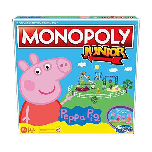 Monopoly Junior: Peppa Pig Edition Board Game For 2-4 Players, Indoor Game For Kids Ages 5 And Up