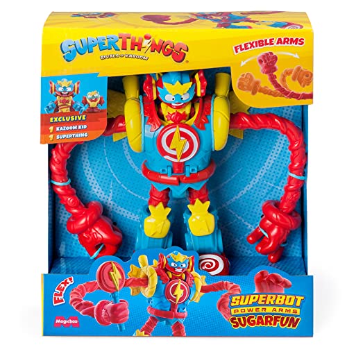 Superthings Superbot Sugarfun - Robot Articolato Eroe Con Bracci Modellabili E Accessorio Da Combattimento Include 1 Kazoom Kid E 1 Superthing Esclusi