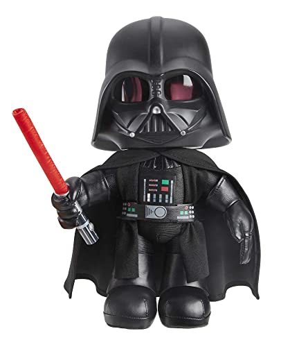 Star Wars - Darth Vader Peluche Con Manipolatore Vocale, Con Luci E Funzione Cambia Voce, Spada Laser Che Si Illumina, Da Collezione, Giocattolo E Reg