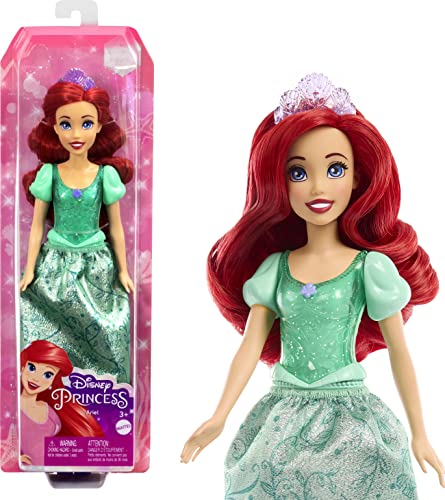 Mattel Disney Princess - Ariel Bambola Con Capi E Accessori Scintillanti Ispirati Al Film, Giocattolo Per Bambini, 3+ Anni, Hlw10