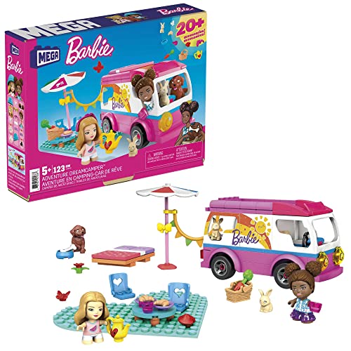 Mega Barbie, Barbie - Camper Da Sogno Con Molti Accessori E Sorprese E 2 Barbie Micro - Bambole, Giocattolo Per Bambini Dai 5 Anni In Su, Gwr35, Multi