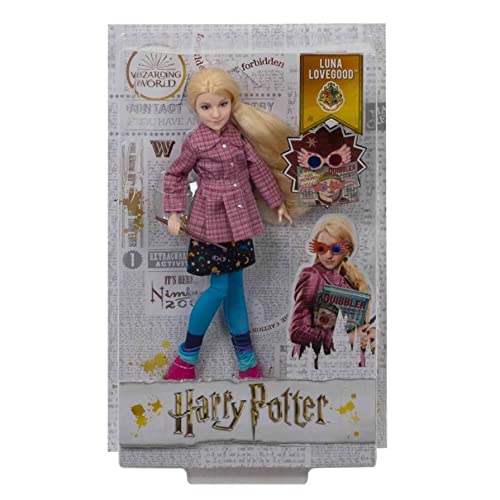 Harry Potter, Mattel Harry Potter- Personaggio Articolato Luna Lovegood Con Bacchetta Harry Potter Giocattolo Da Collezione Per Bambini 6+Anni, Gnr32