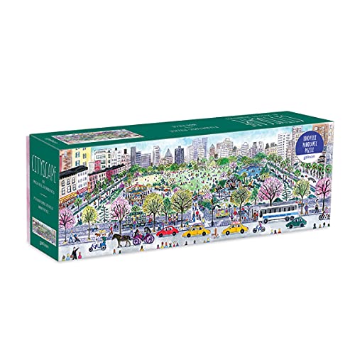 Galison Mudpuppy Michael Storrings Cityscape 1000 Piece Panoramic Puzzle, 9780735365384