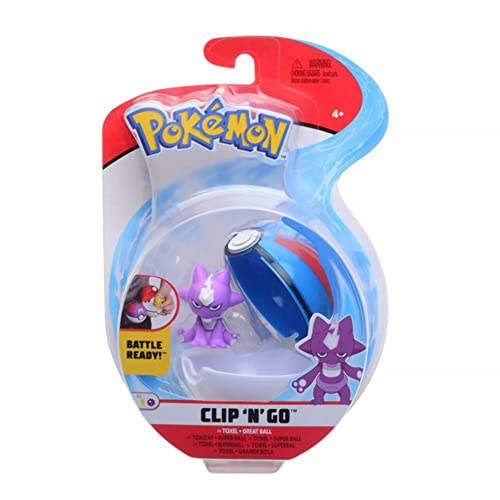 Pokémon Clip 'N' Go Toxel E Poké Ball - Contiene 1X Figura Da 5 Cm E 1X Dive Ball - Nuova Ondata 2021 - Licenza Ufficiale
