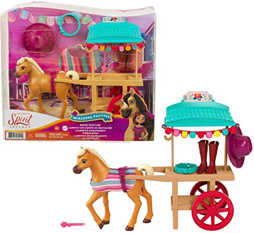 Spirit -Playset Festival A Miradero Carretto Con Attrezzatura Da Equitazione, Pony E Accessori, Giocattolo Per Bambini 3+ Anni, Gxf70