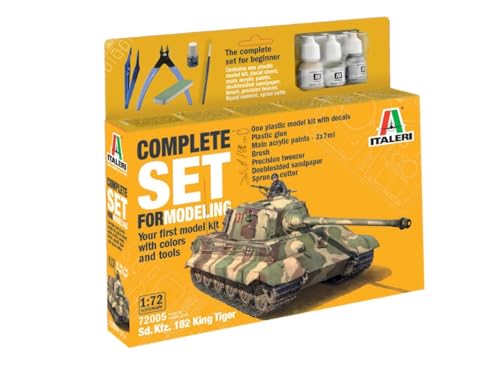 Italeri King Tiger 72005 1:72 - Set Completo Per Modellismo, Modellismo, Costruzione, Hobby, Incollaggio, Kit In Plastica, Accessori Inclusi
