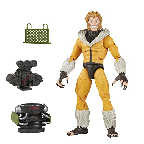 Marvel Hasbro Legends Series, X-Men Sabretooth, Action Figure Collezionabile Da 15 Cm, Con 3 Accessori Build-A-Figure, Multicolore, Taglia Unica