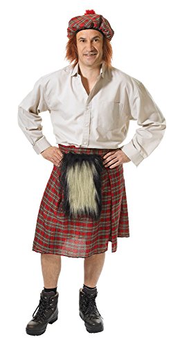 Bristol Novelty- Scot Kilt E Cappello Costume Set | Da Uomo | Multicolore, Taglia Unica, Ac969